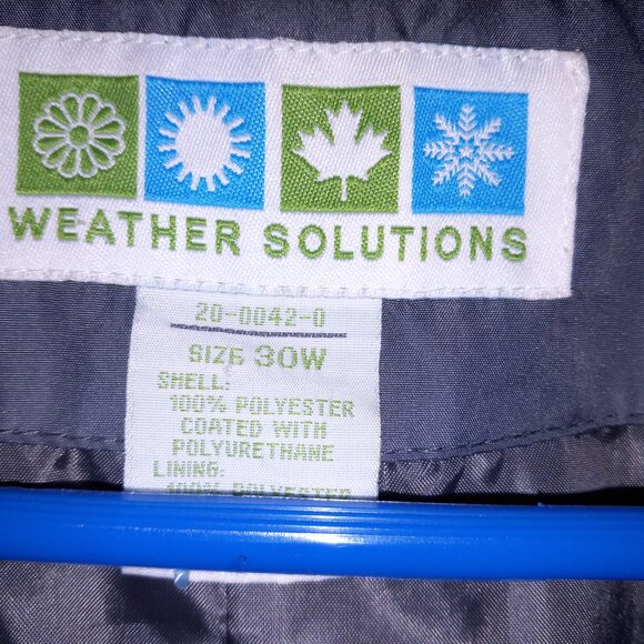 Women's Weather Solution Gray Grey Raincoat Trench coat 30W 4X/5X Plus Size - Picture 4 of 7